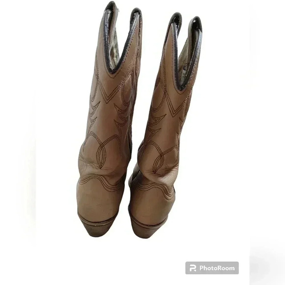 Wrangler Tan Western Heel Boots Womens US SZ  5 M - Picture 3 of 6